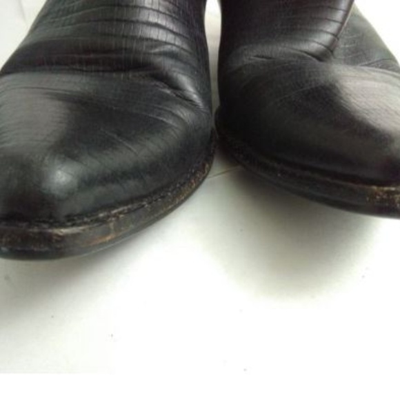 Nine West Womens US 7M Black Leather Cowboy Boots - Picture 6 of 8